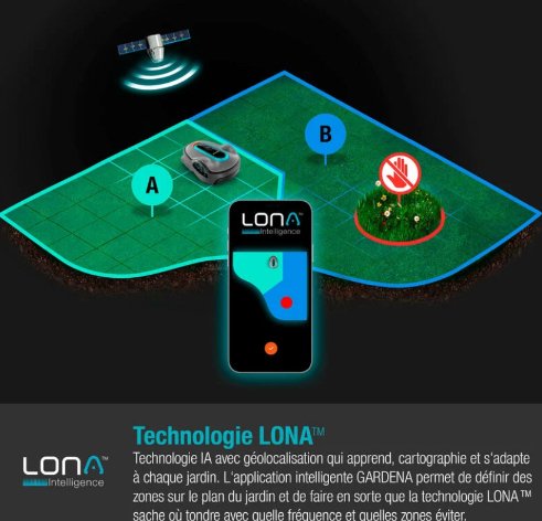 GARDENA smart SILENO Life 750. Tondeuse robot connectée. < 750m². Technologie LONA. Tond sous la pluie. Capteur de gel. Nettoyage à l’eau. Ultra-silencieuse – Image 4