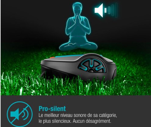 GARDENA smart SILENO Life 750. Tondeuse robot connectée. < 750m². Technologie LONA. Tond sous la pluie. Capteur de gel. Nettoyage à l’eau. Ultra-silencieuse – Image 6