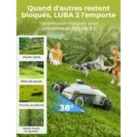 Robot Tondeuse MAMMOTION LUBA 2 AWD 1000 , jusqu’à 1000m², 80% de Pente, Installation sans Fil Périphérique, Quatre Roues Motrices, Compatible avec Alexa et Google Home, Gestion Multi-Zones, Antivol – Image 3